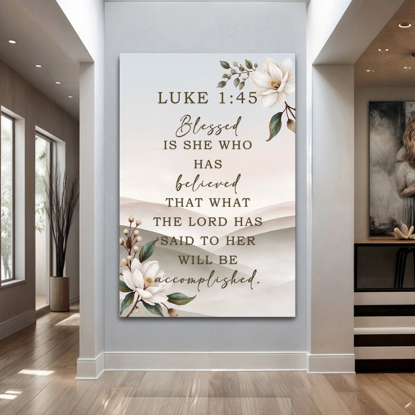 Blessed Is She Who Has Believed Luke 1:45 Canvas Wall Art
