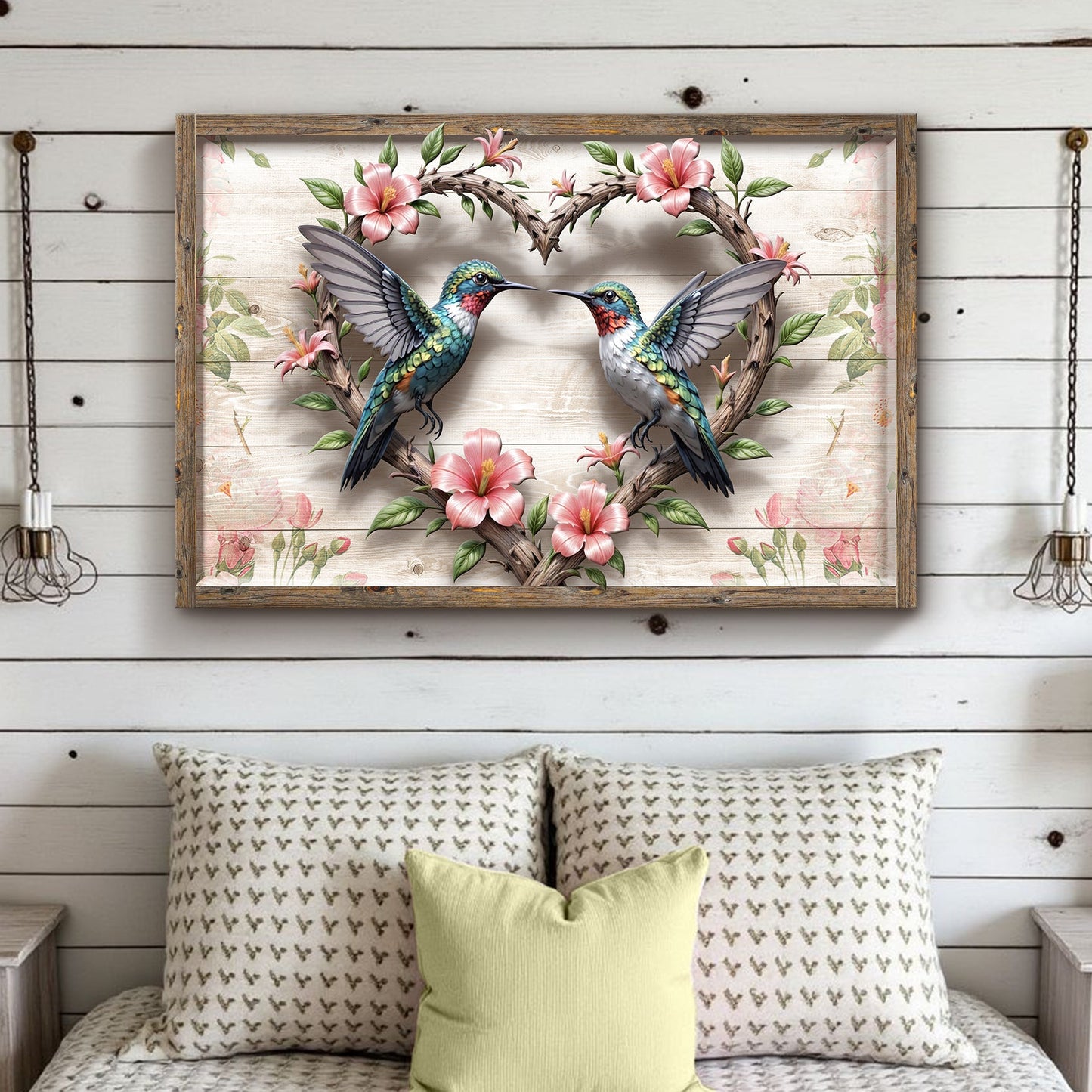 3D Hummingbirds Canvas Wall Art II