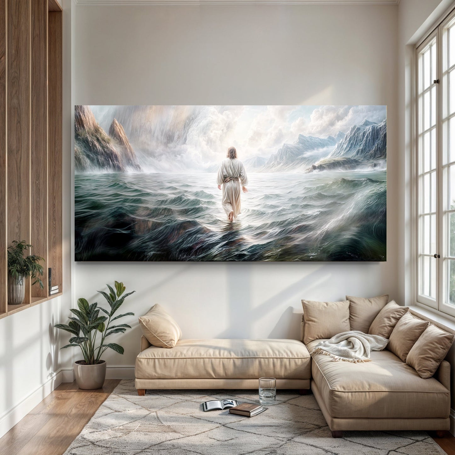 Walking on Water Faith Canvas Wall Art II