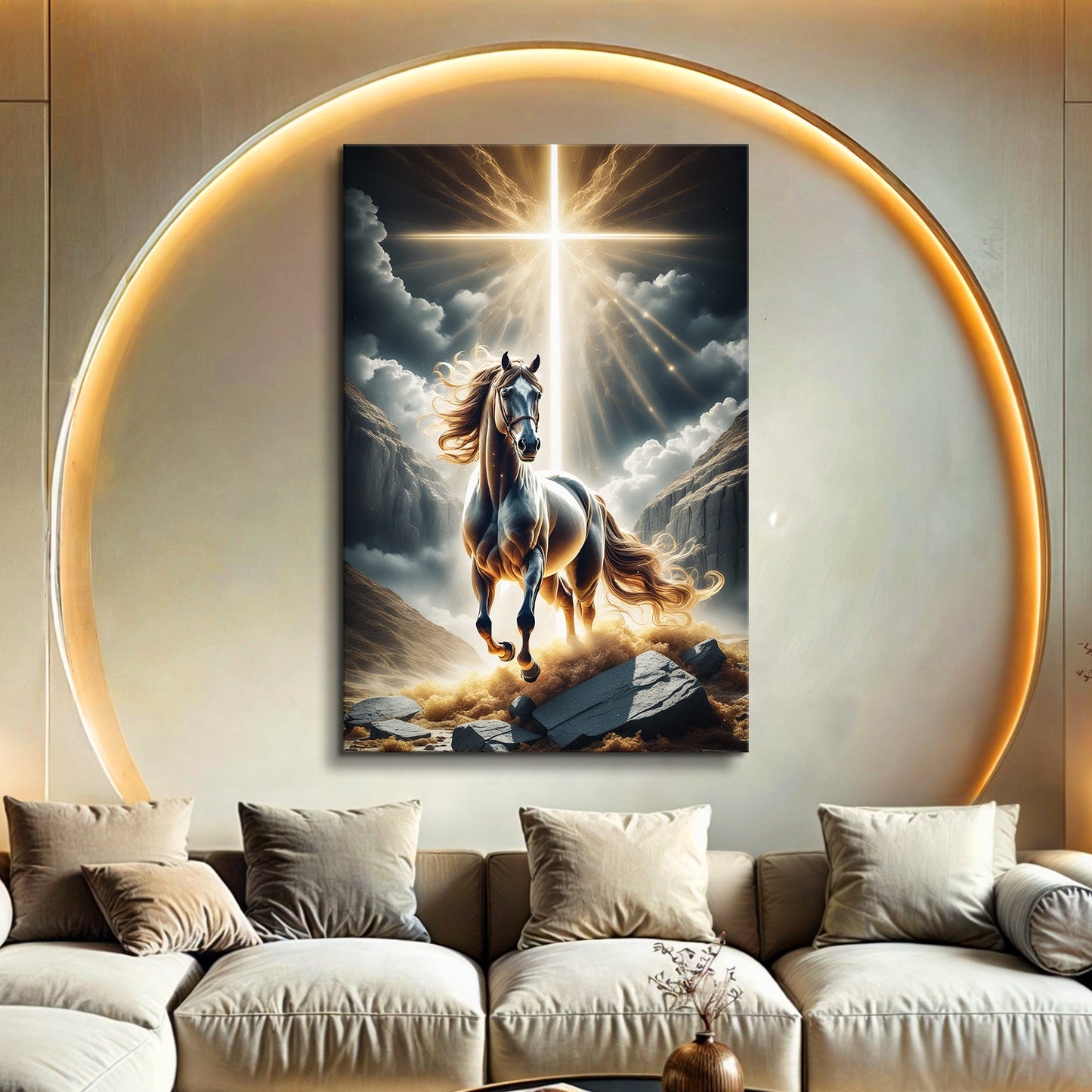 3D horse faith canvas wall art design two