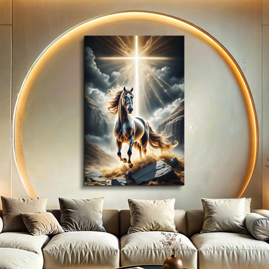 3D horse faith canvas wall art design two