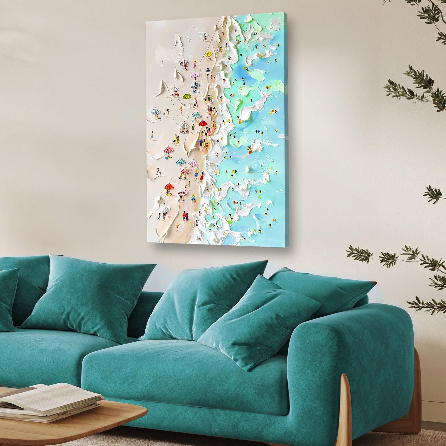 Beachfront Painting Coastal Canvas Wall Art