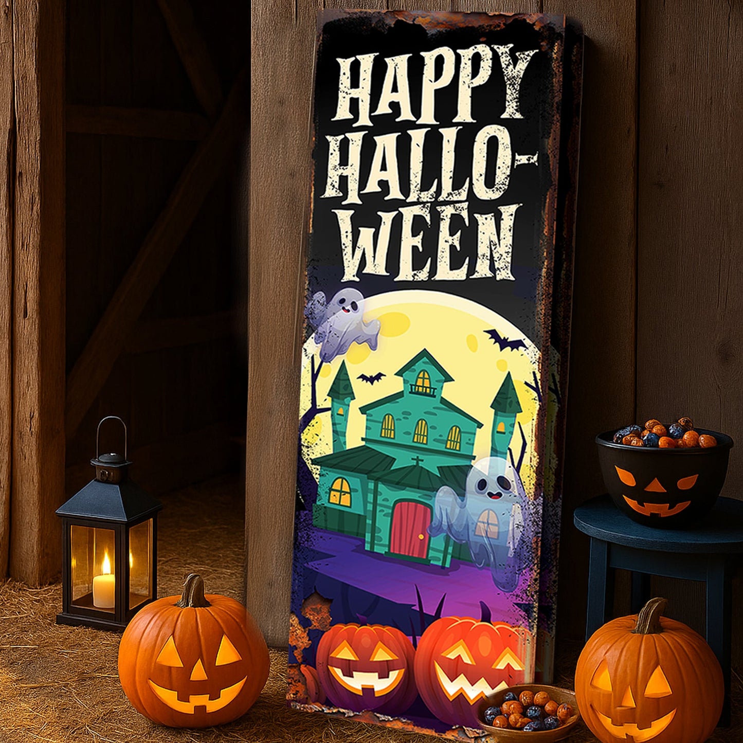 Halloween Welcome Canvas Wall Art