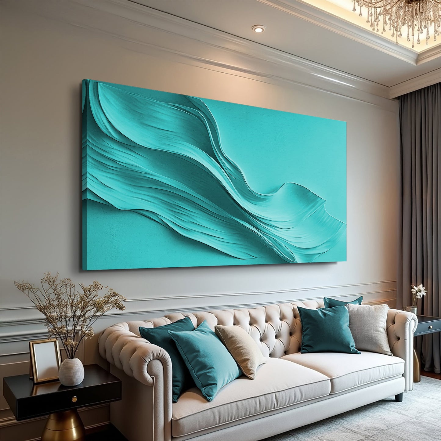 Turquoise Minimalist Canvas Wall Art
