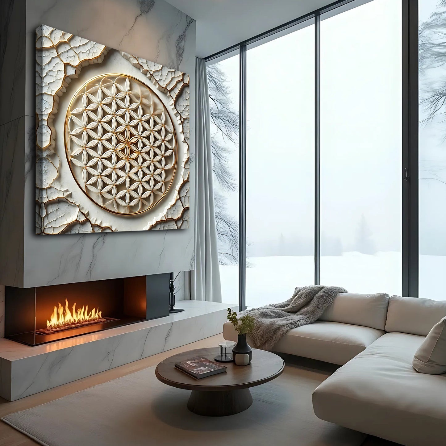 Flower of Life 3D Canvas Wall Art - Style C