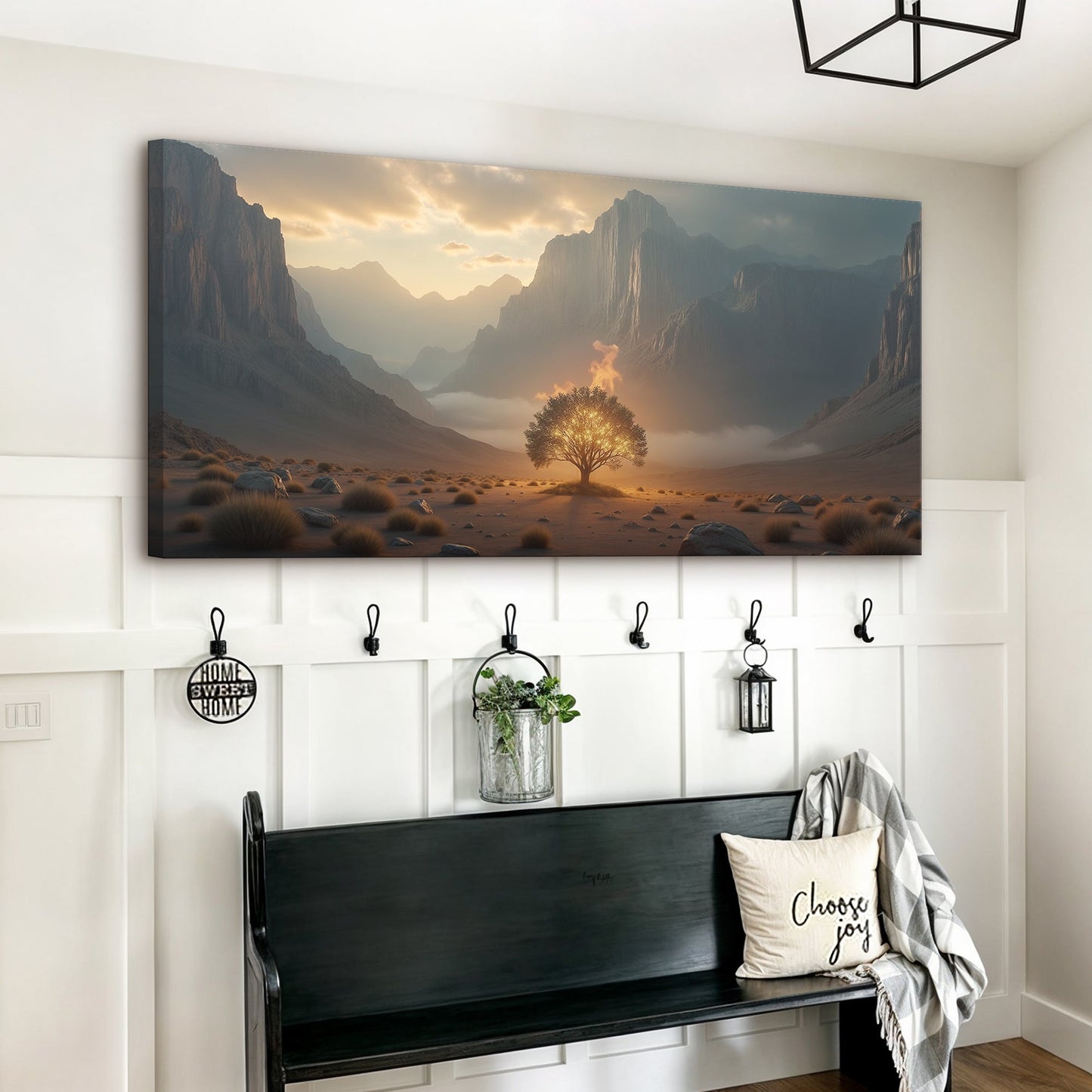 Burning Bush Canvas Wall Art Biblical Faith Decor