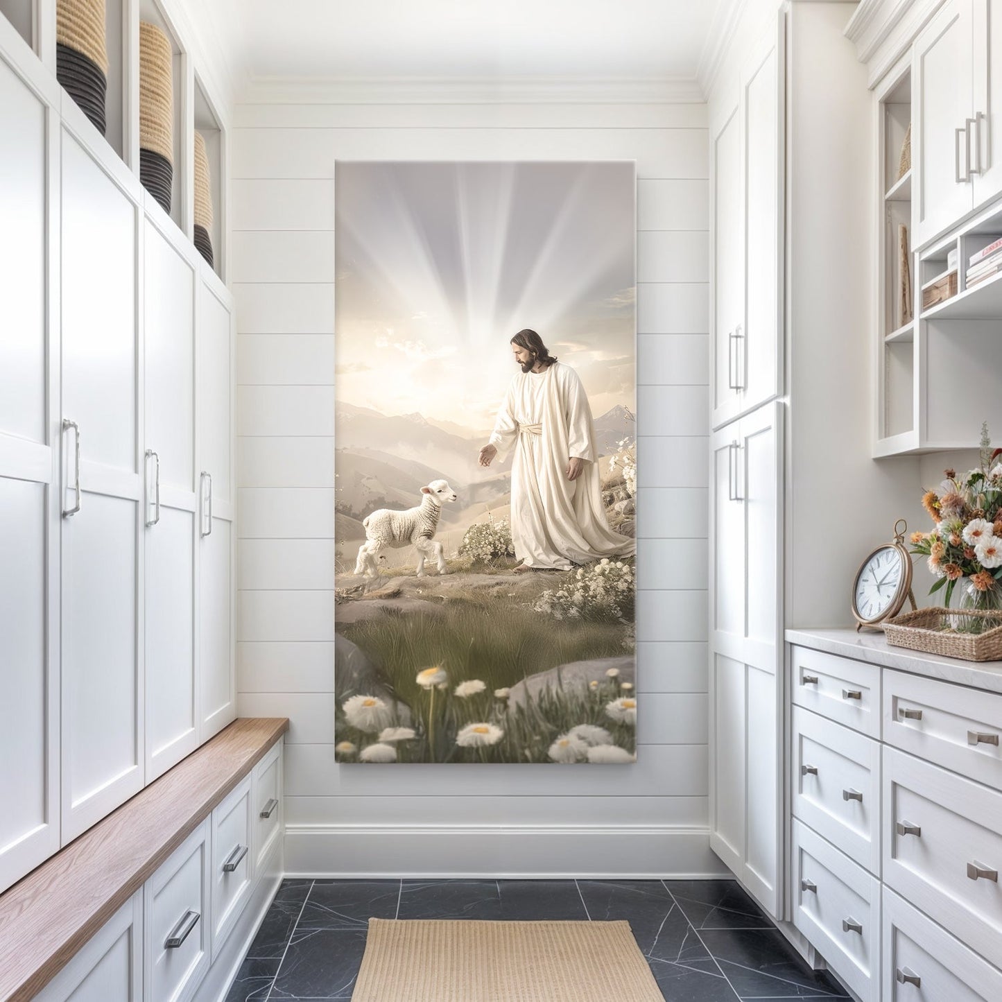 Jesus Shepherd Wolves Canvas Wall Art Faith Protection