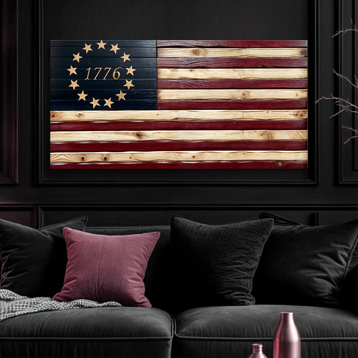 1776 American Flag Canvas Wall Art