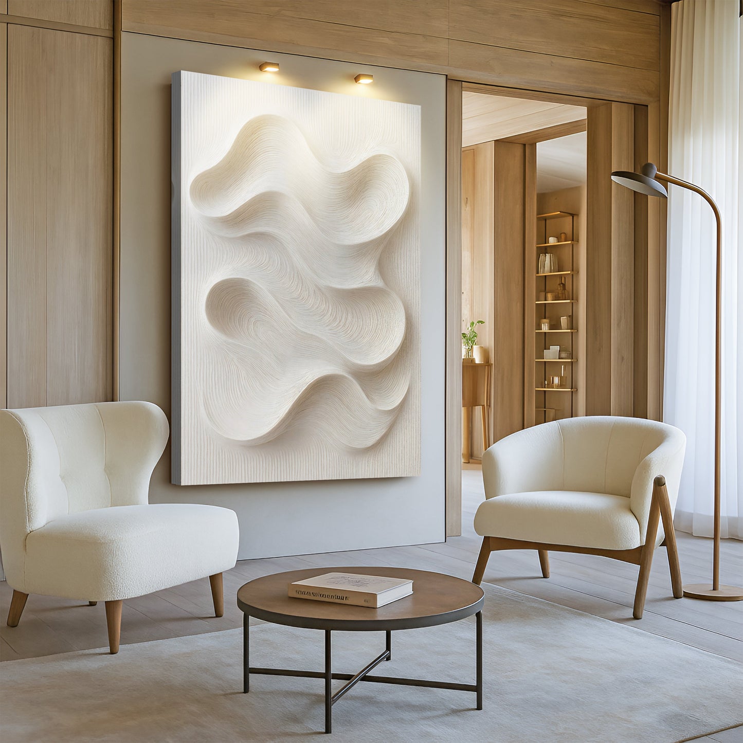 Minimalist Waves Abstract Canvas Wall Art