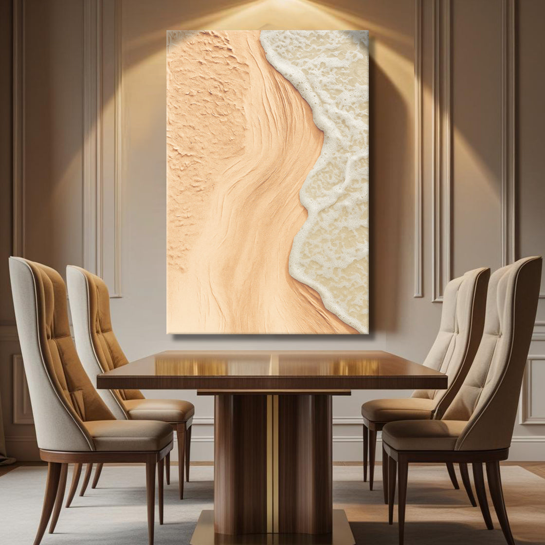 Beige Beach Coastal Canvas Wall Art