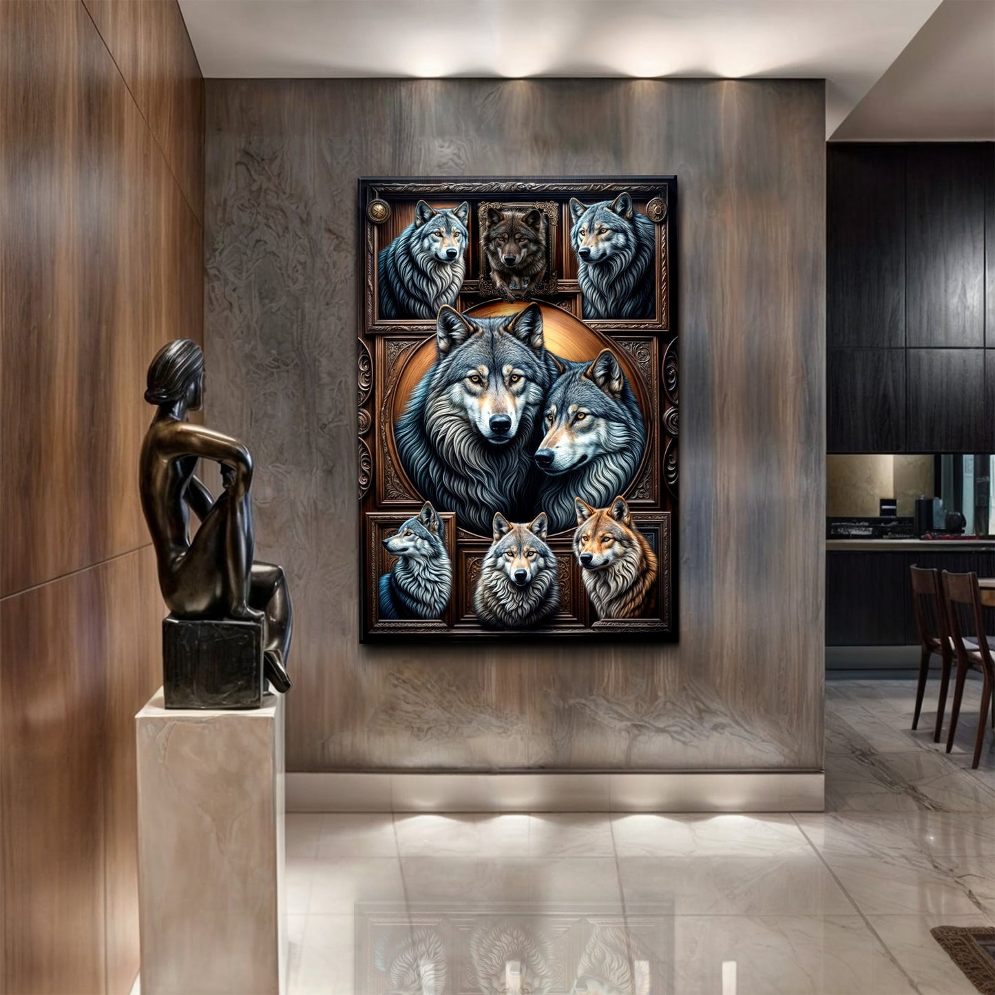 3D Wolf Collage Wall Decor