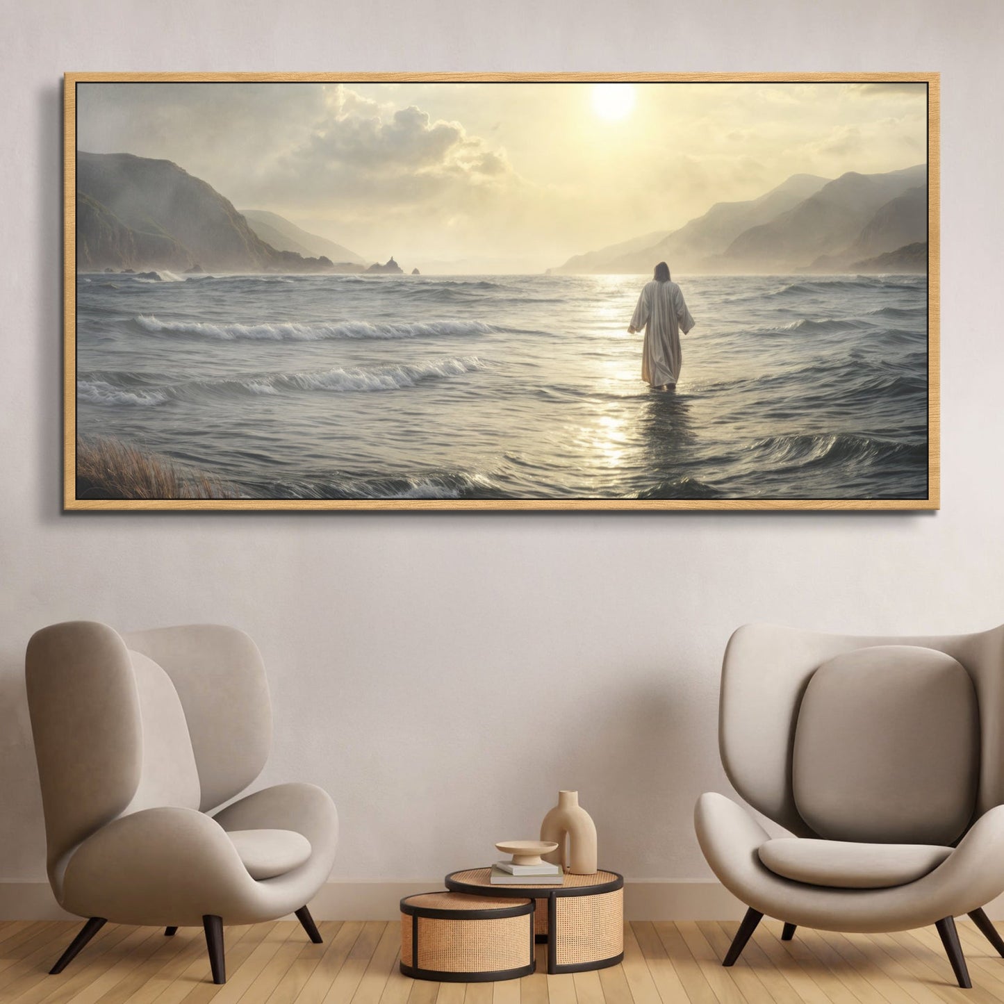 Walking on Water Faith Canvas Wall Art IV
