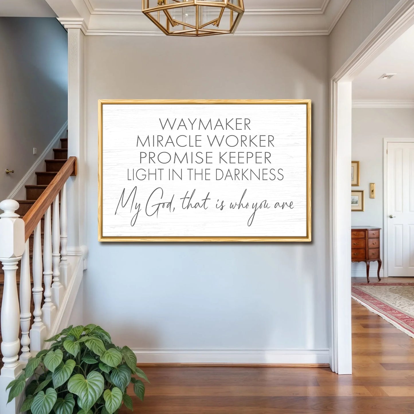 Way Maker Miracle Worker Faith Sign Canvas Wall Art