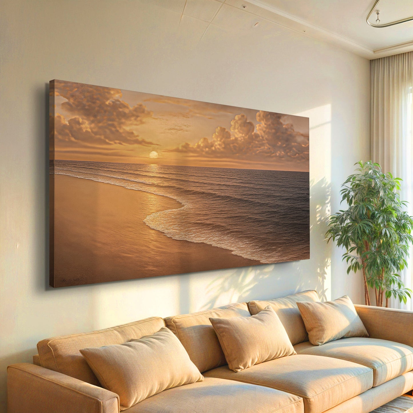 Beach Shoreline Coastal Canvas Wall Art