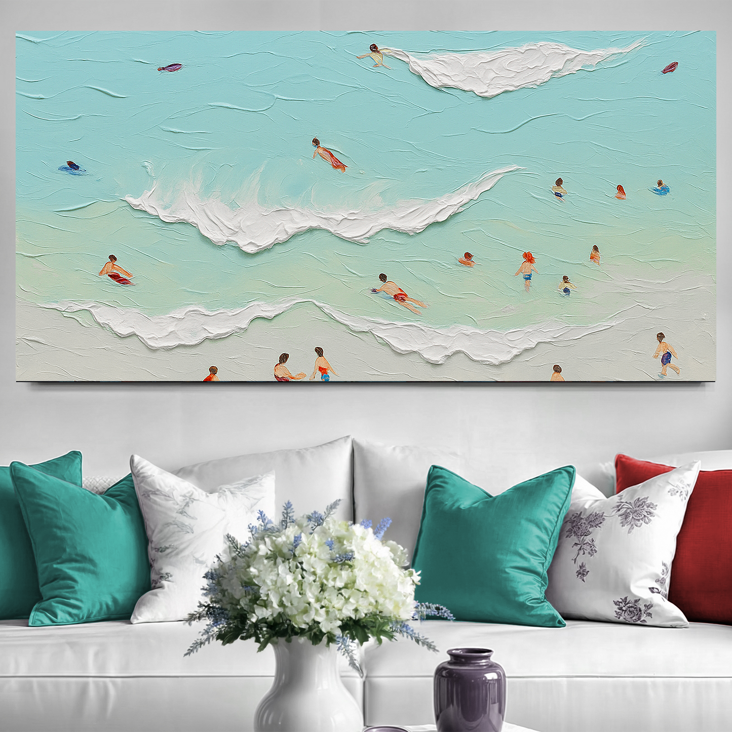 Beach Days coastal canvas wall art
