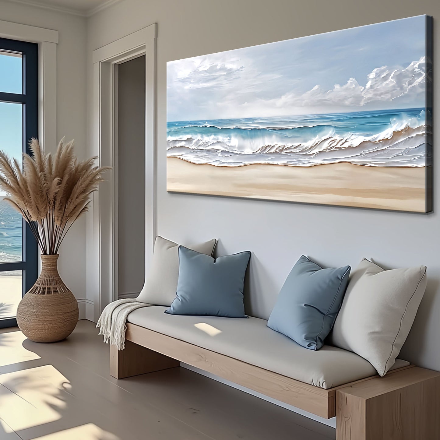 Serene Ocean Wave Wall Art on Canvas