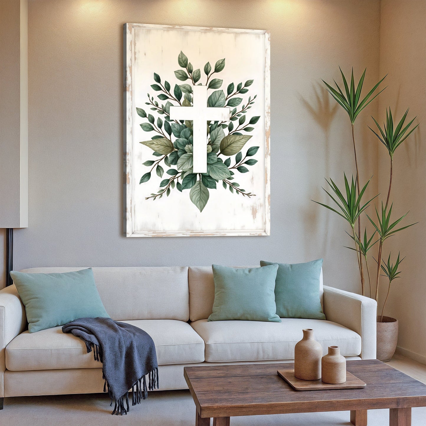 Minimalist Cross Faith Canvas Wall Art