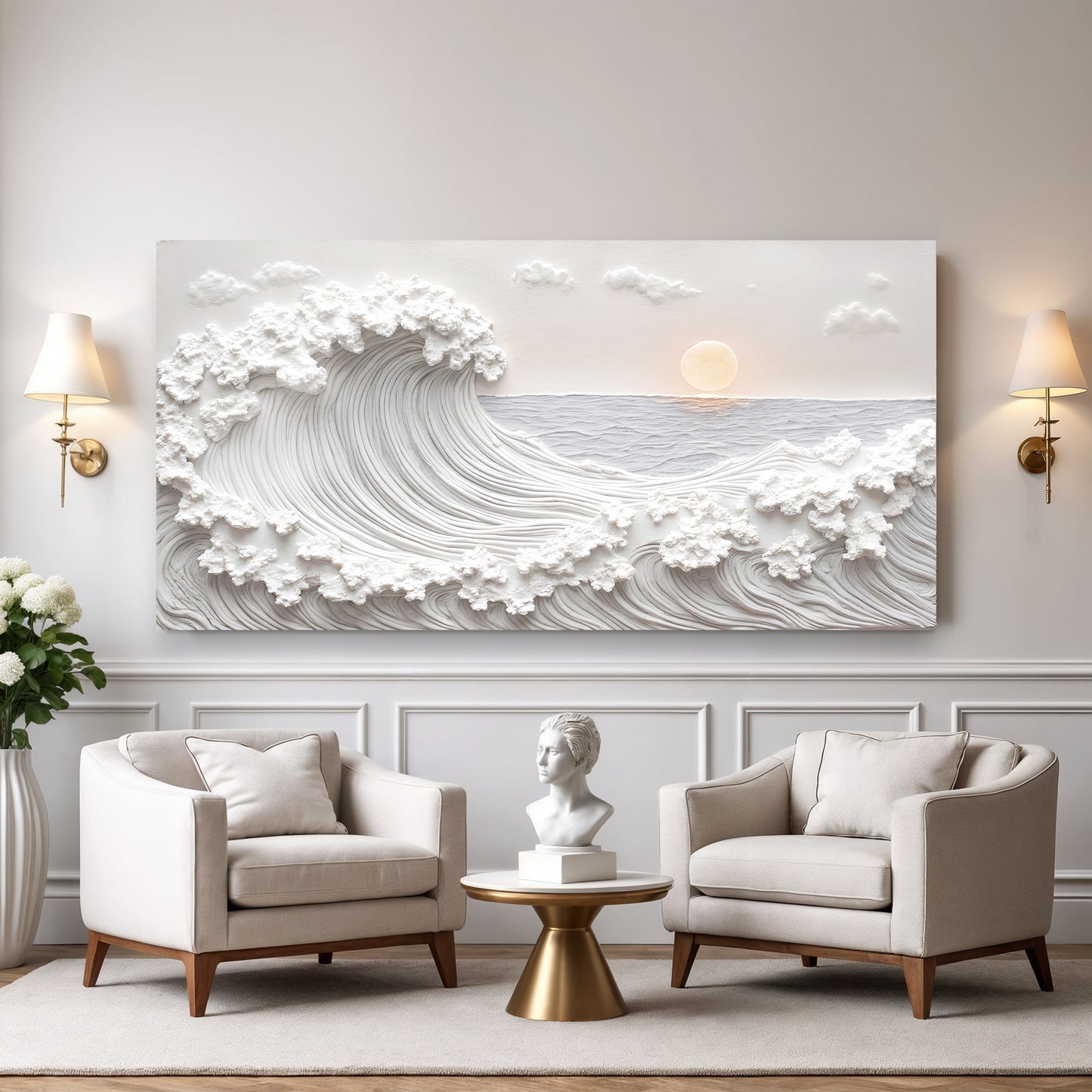 Ocean Waves Abstract Canvas Wall Art