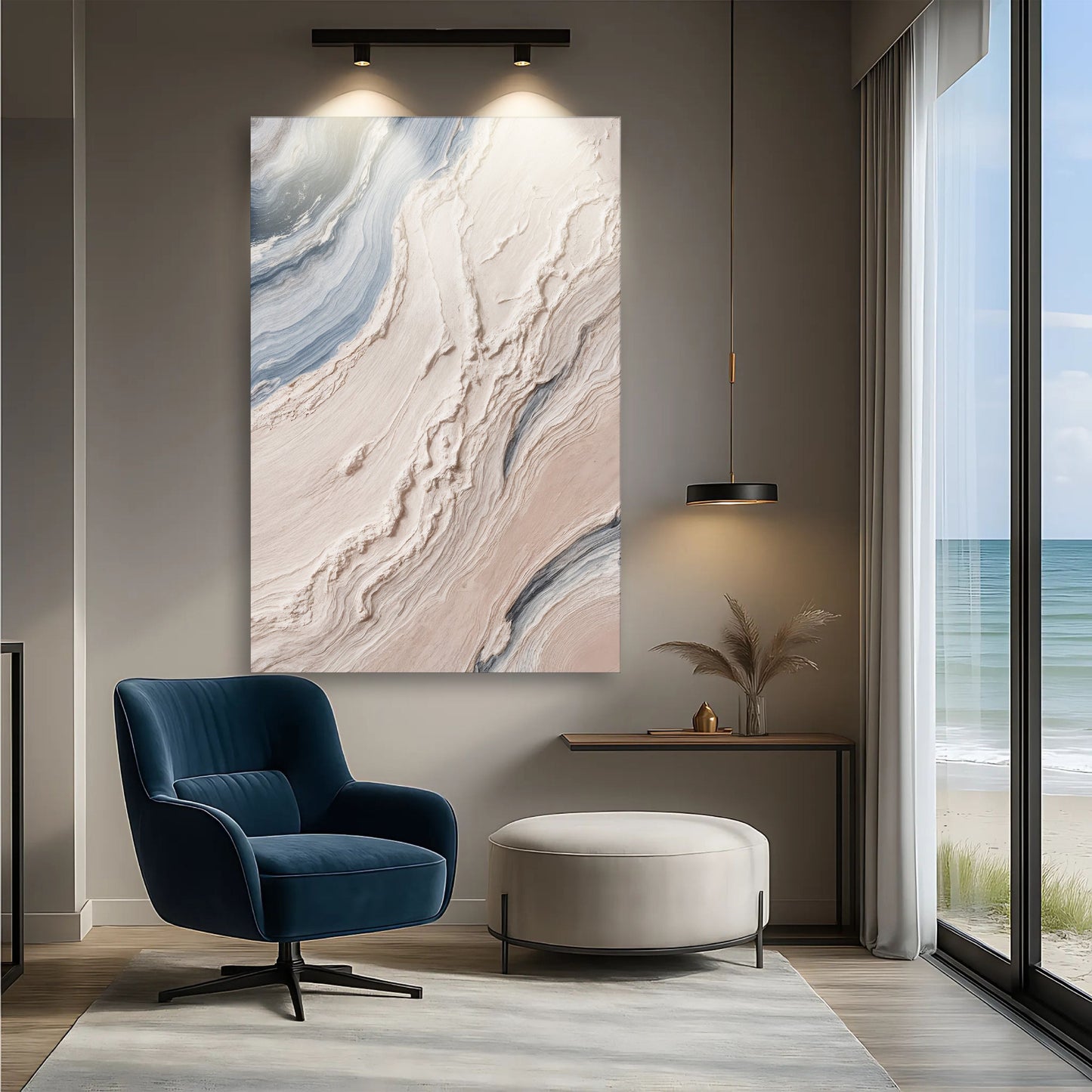 Minimalist Waves Abstract Canvas Wall Art