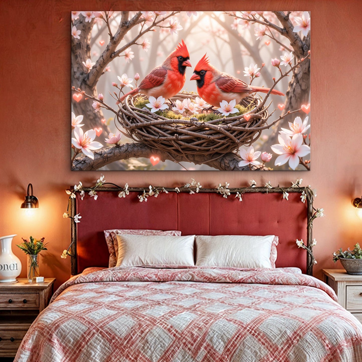 3D Cardinals Canvas Wall Art