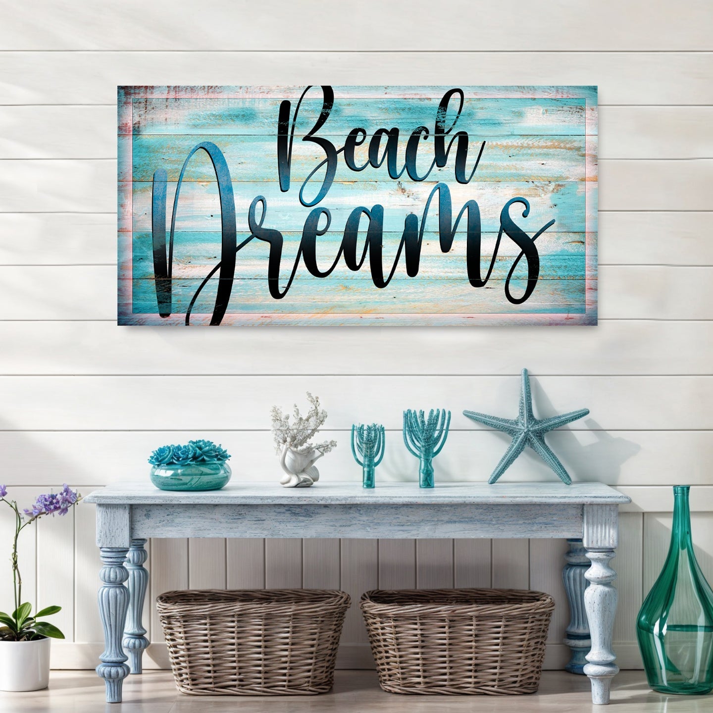 Beach Dreams Nautical Canvas Sign II