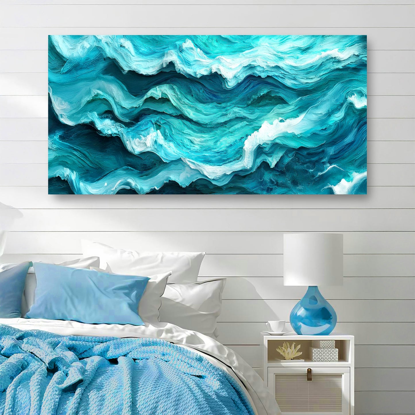Blue Ocean Coastal Canvas Wall Art