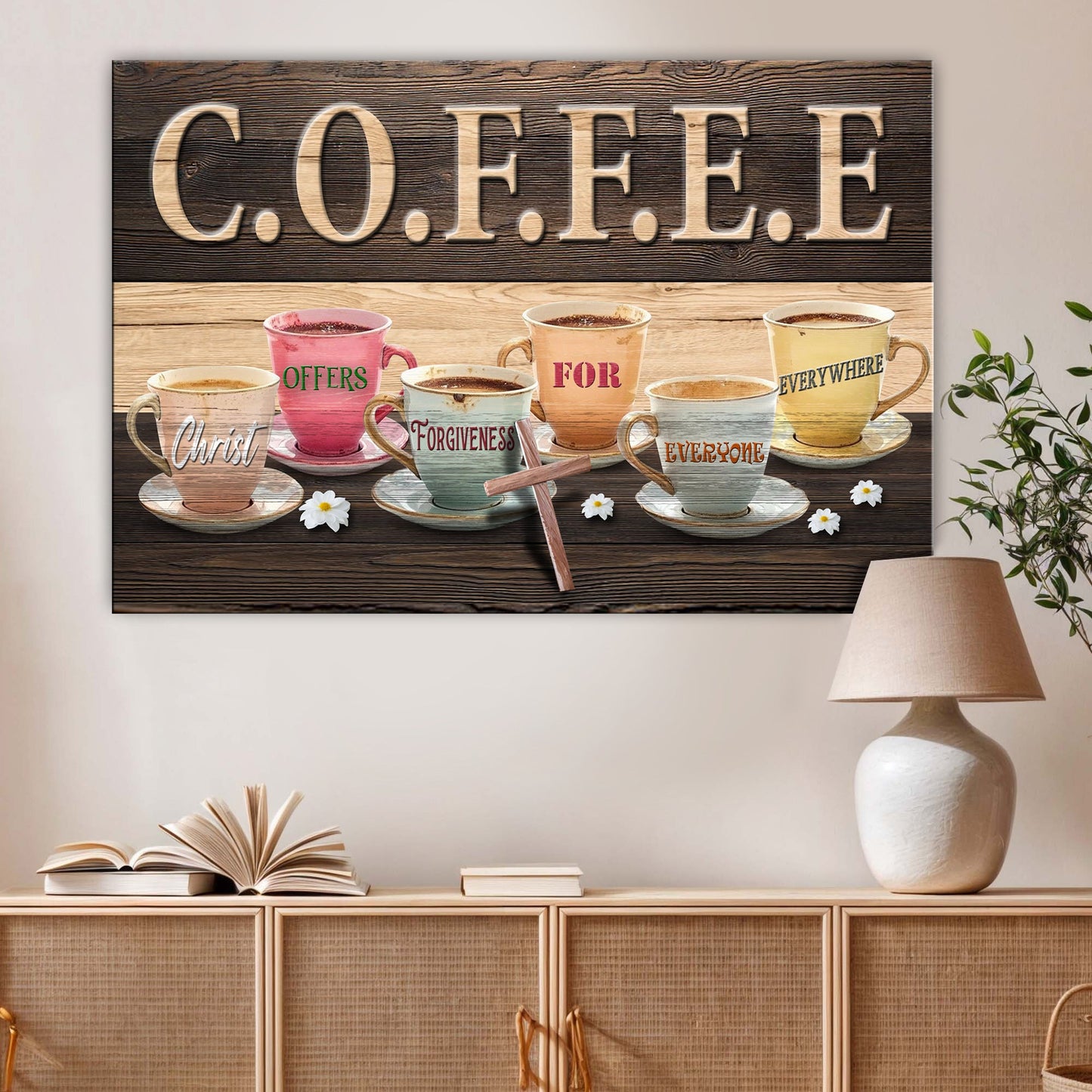 COFFEE Faith Sign Canvas Wall Art