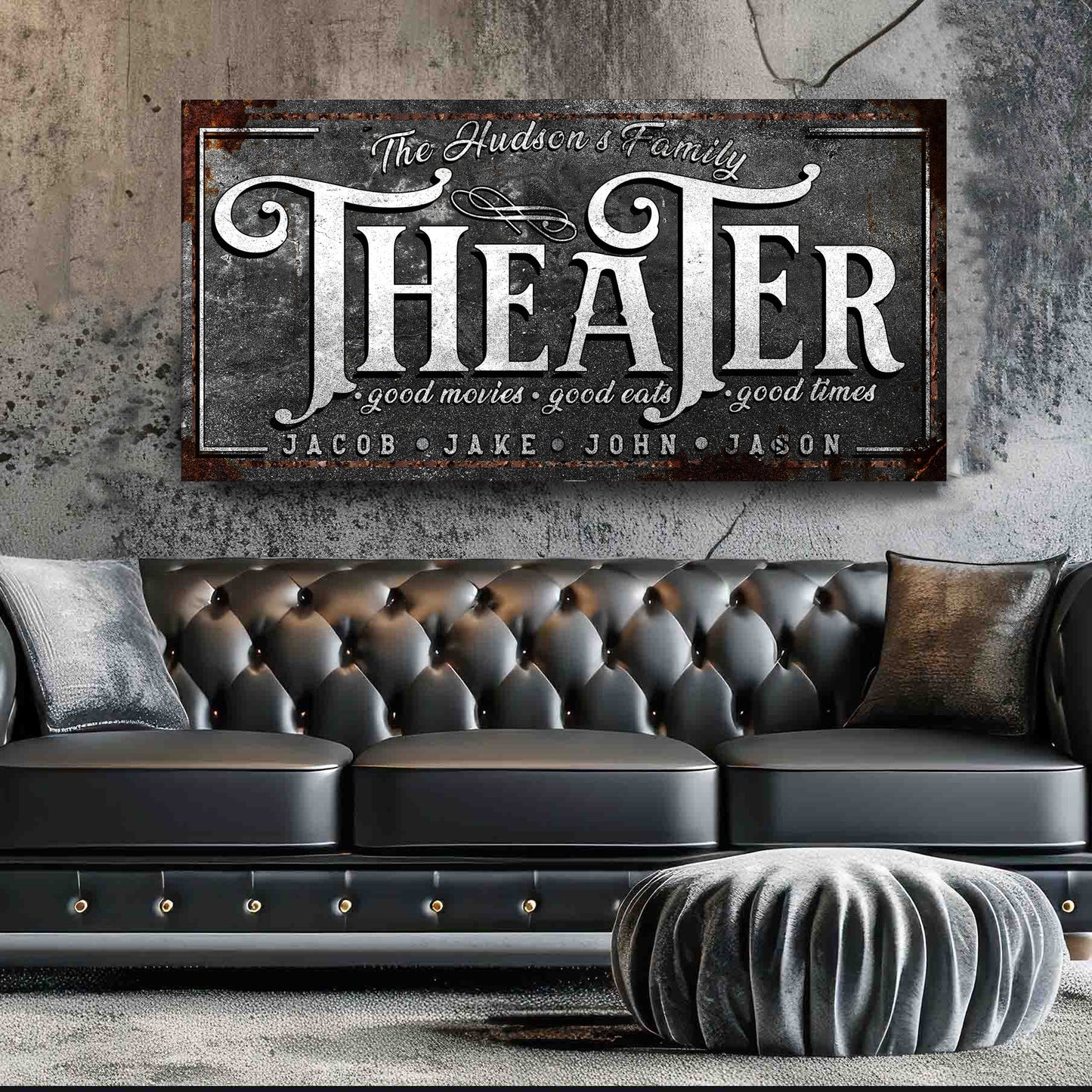 Theater Room Canvas Wall Art Sign V