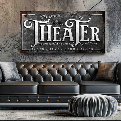 Theater Room Canvas Wall Art Sign V
