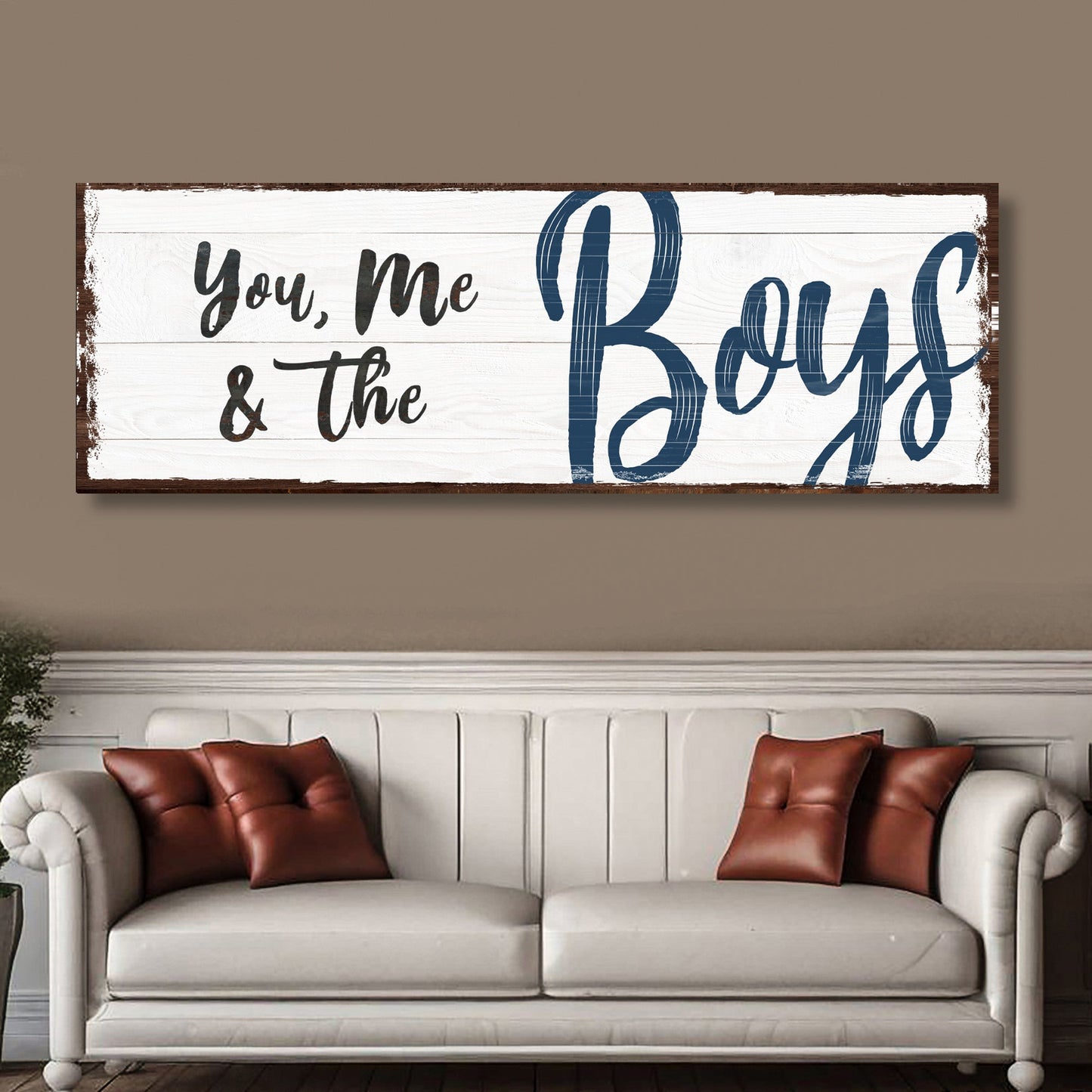 You Me and the Boys Family Canvas Wall Art