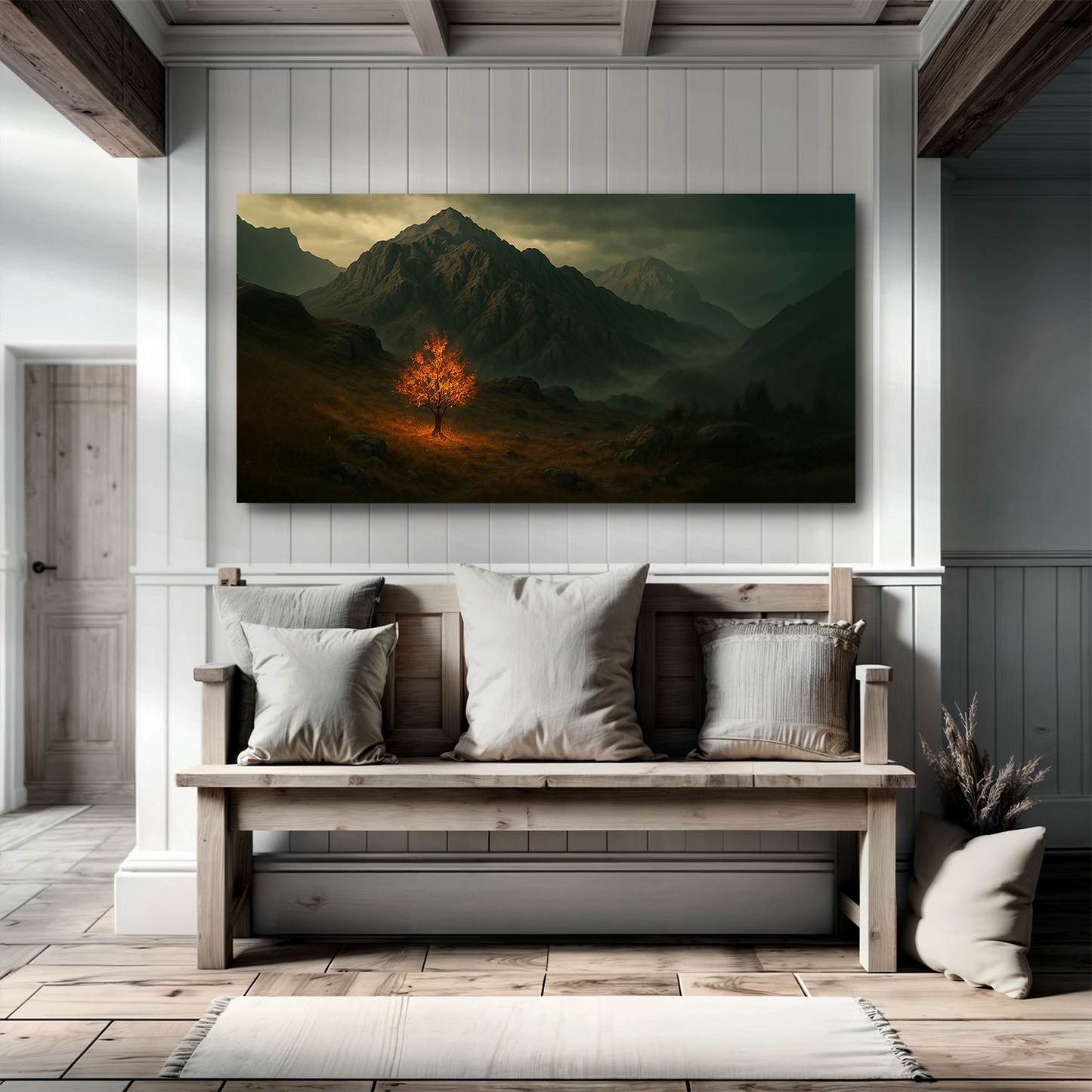 Burning Bush Canvas Wall Art Religious Christian Gift