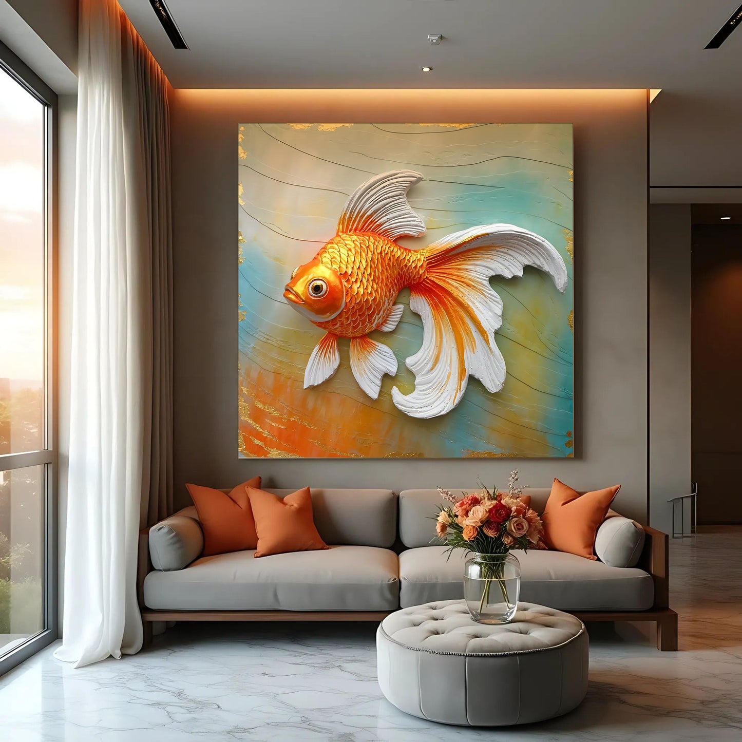 3D Goldfish Canvas Wall Art