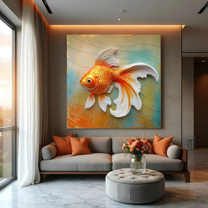 3D Goldfish Canvas Wall Art