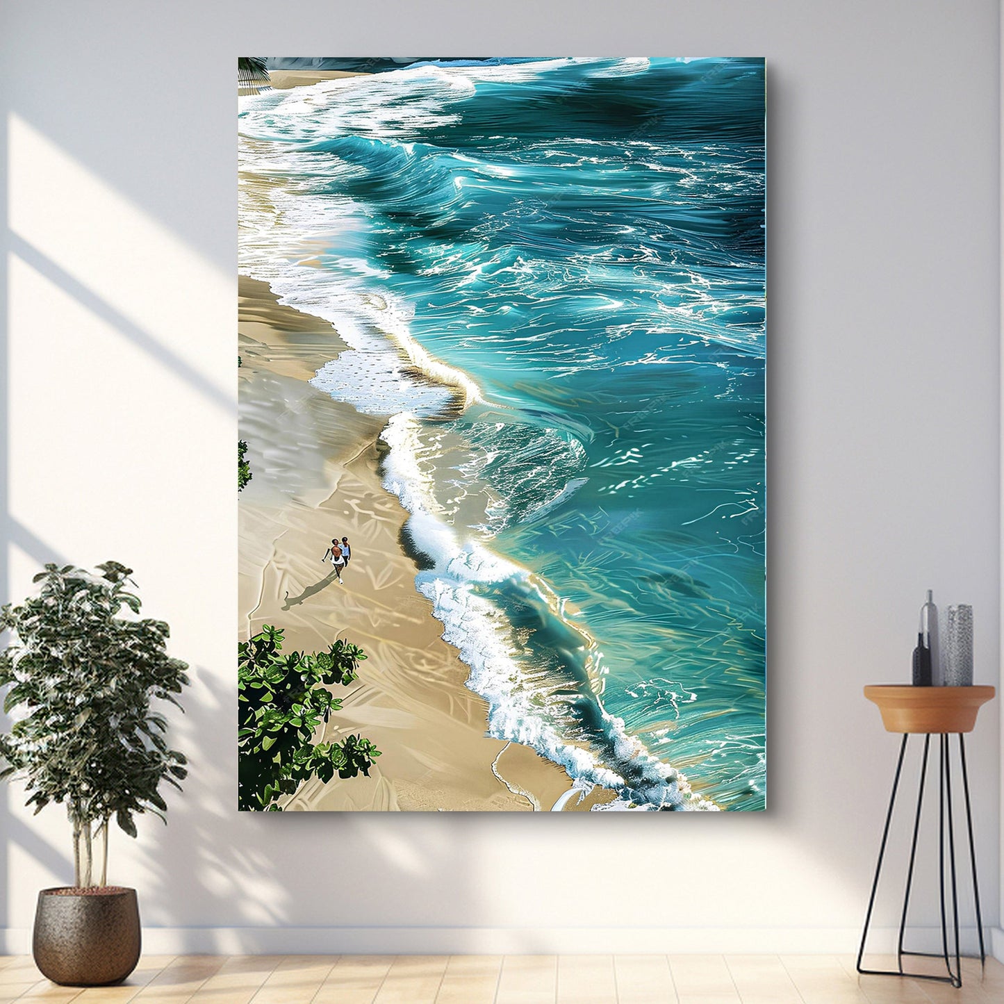 Beachfront Painting Coastal Canvas Wall Art