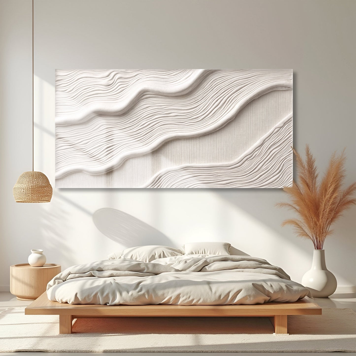 Ivory Abstract Canvas Wall Art Horizontal