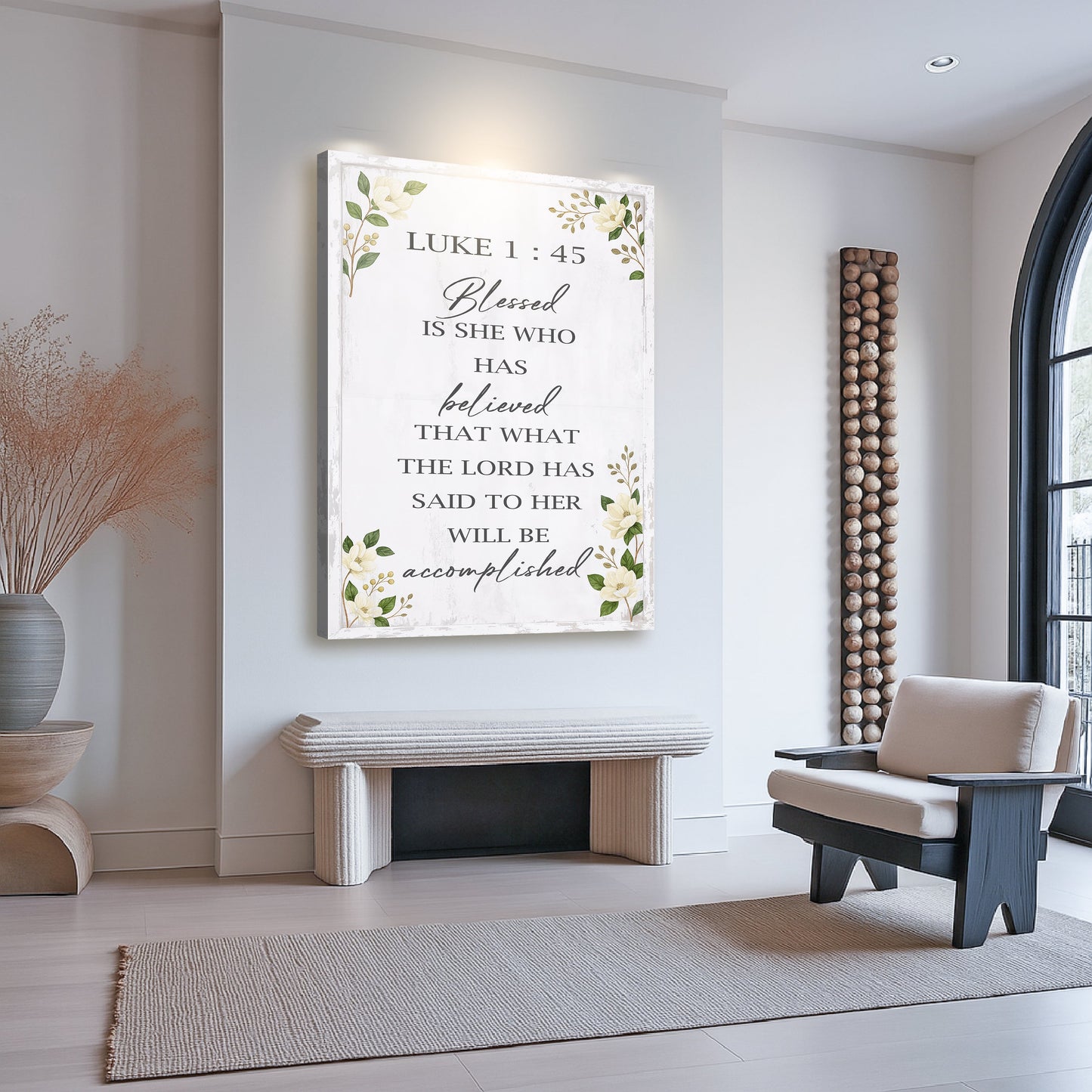 Blessed Is She Who Has Believed Luke 1:45 Canvas Wall Art