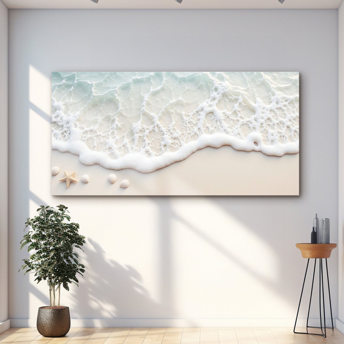 Serene Ocean Wave Coastal Canvas Artwork