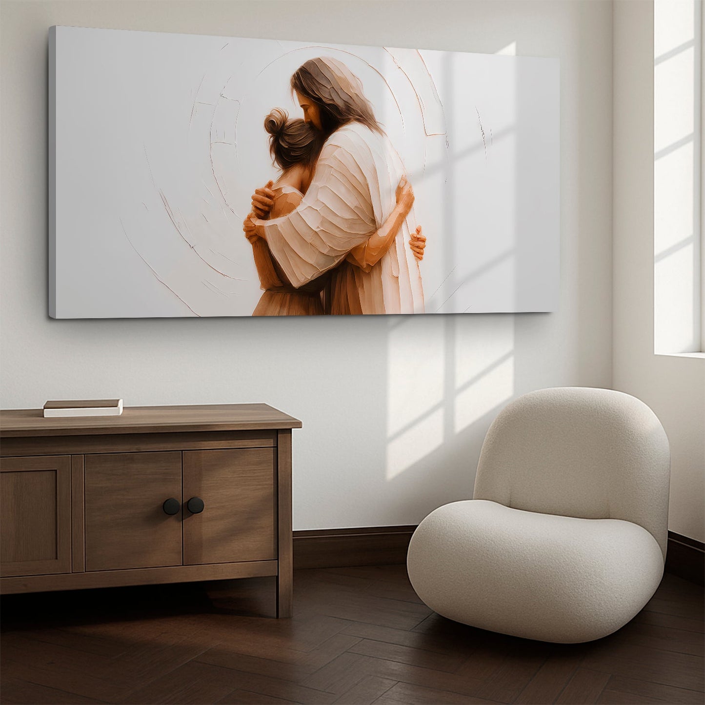 Divine Embrace of Grace Faith Canvas Wall Art
