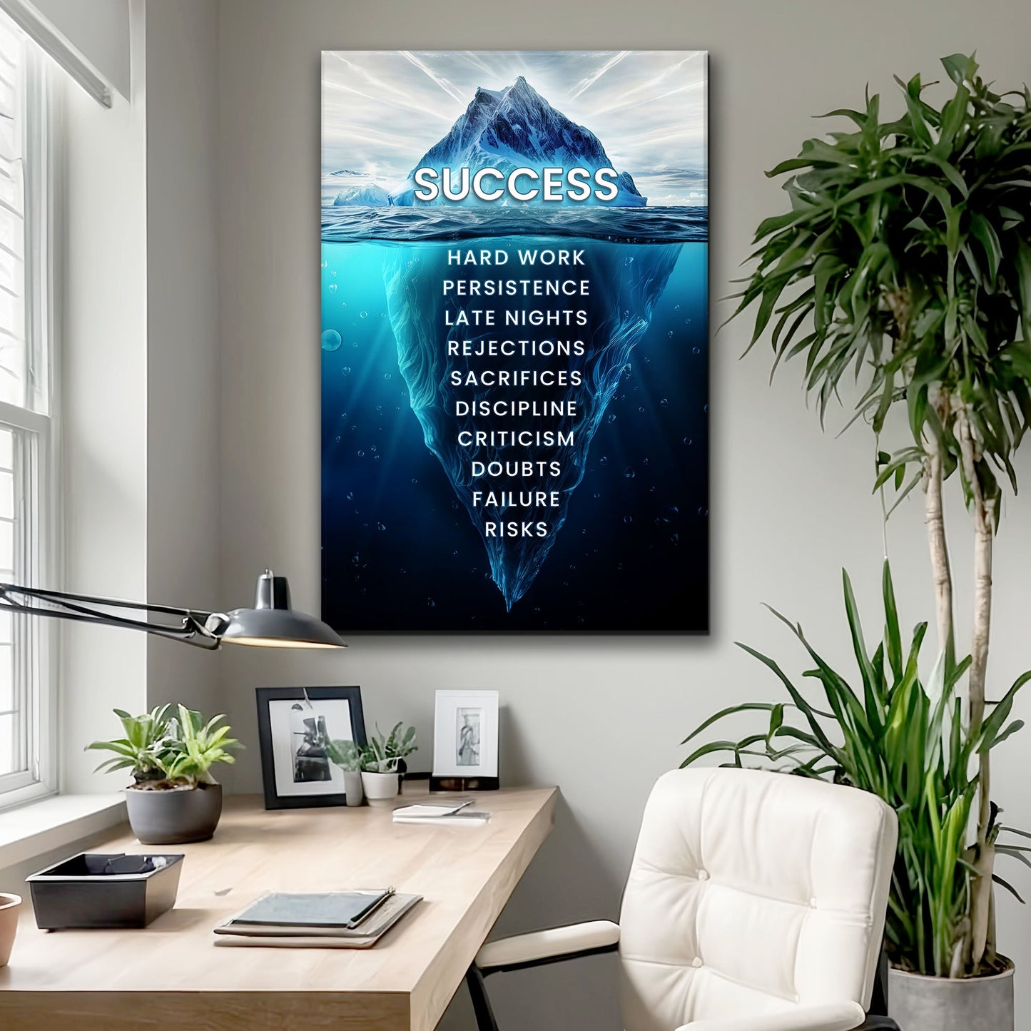 Success Motivational Canvas Wall Art Sign