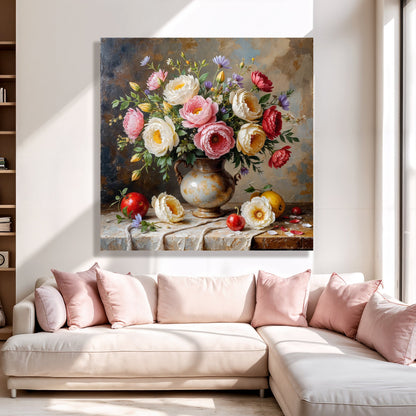 Summer Bloom Vase Floral Canvas Wall Art