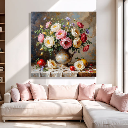 Summer Bloom Vase Floral Canvas Wall Art