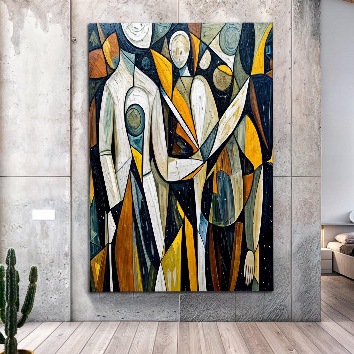 Abstract Human Connection Canvas Wall Art