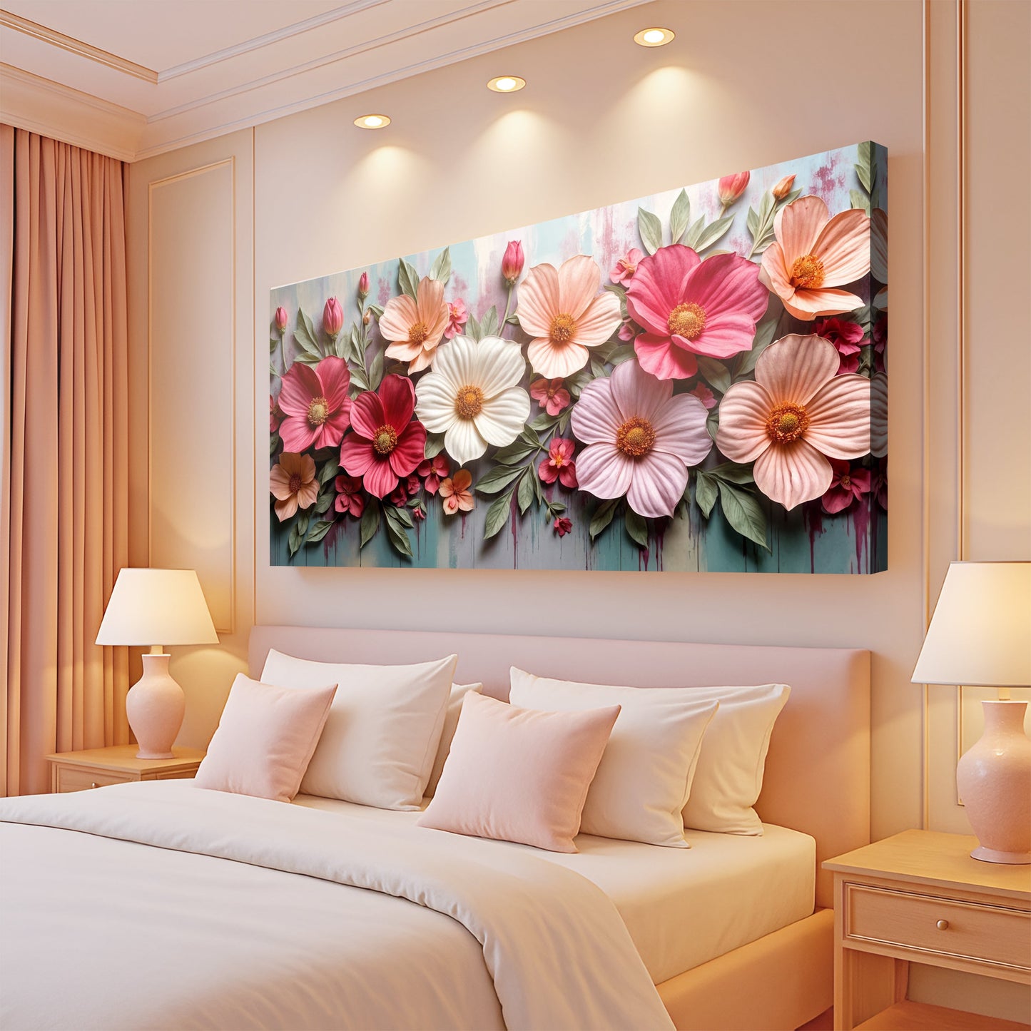 Colorful Realistic Floral Canvas Wall Art