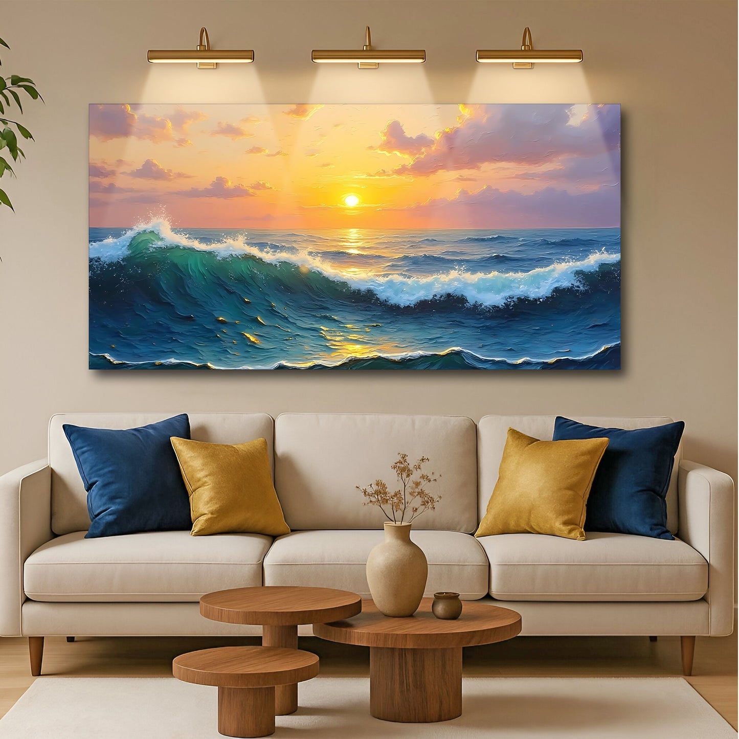 Waterscape Abstract Canvas Wall Art XII