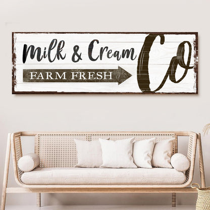 Milk and Cream Co Sign canvas shown in a styled room setting, view 2