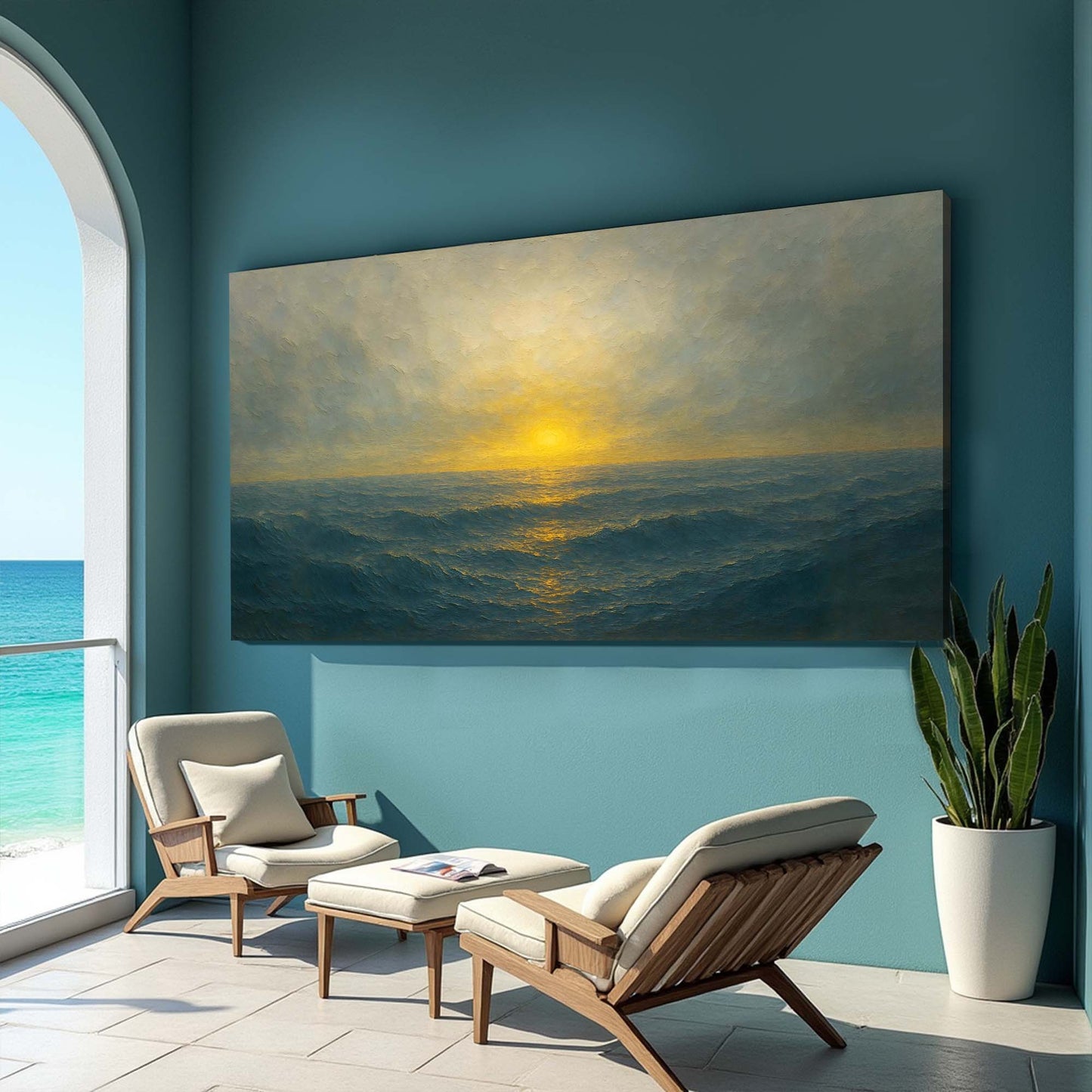 Waterscape Abstract Canvas Wall Art IV