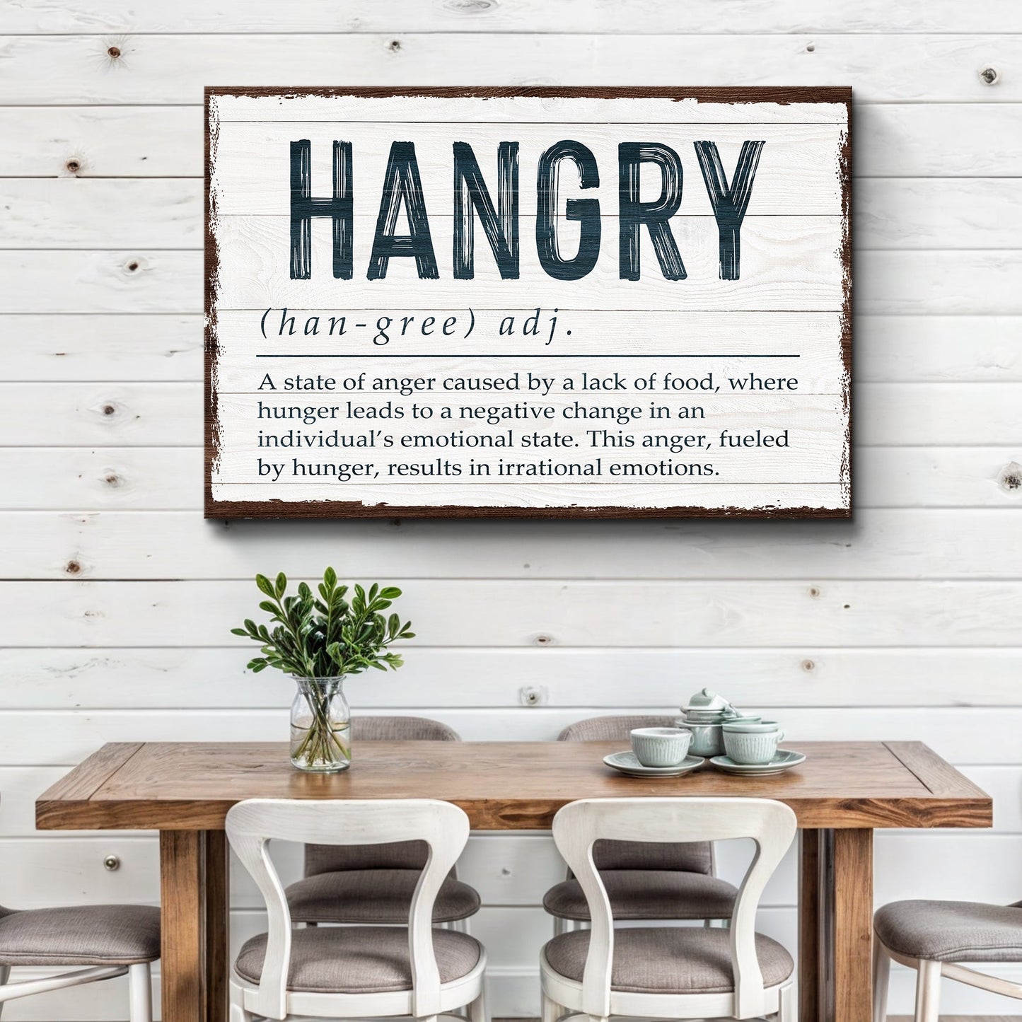 Hangry Kitchen Sign Canvas Wall Art