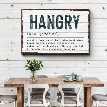 Hangry Kitchen Sign Canvas Wall Art