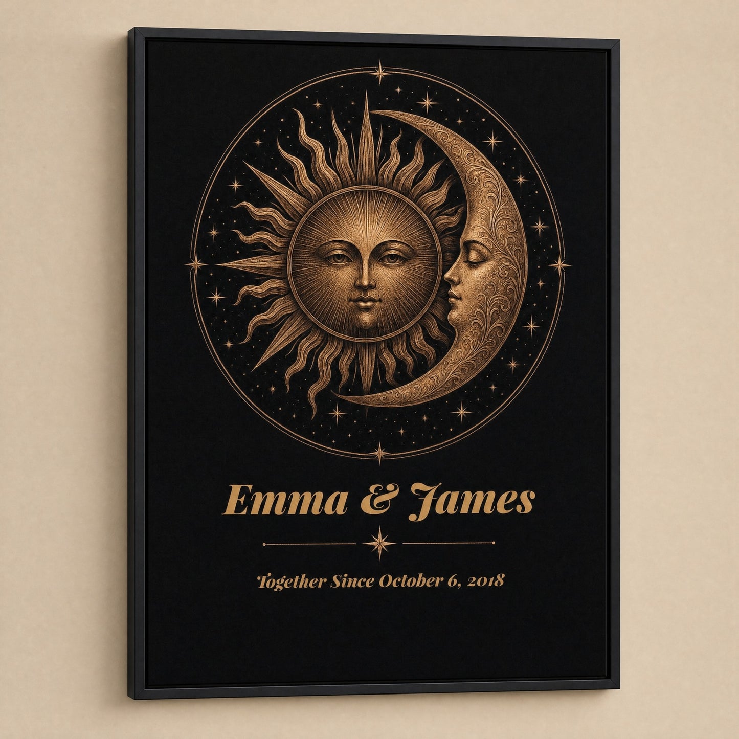 Personalized Sun & Moon Bronze Anniversary Print