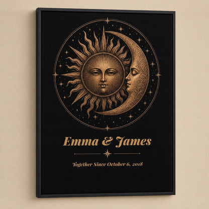 Personalized Sun & Moon Bronze Anniversary Print